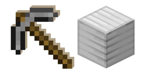 Minecraft Stone Pickaxe and Block of Iron cursor – Custom Cursor ...