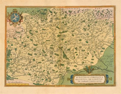 Ortelius Pl. 23 - Map of Franche-Comté Region, Eastern France | Theatre of the World ...