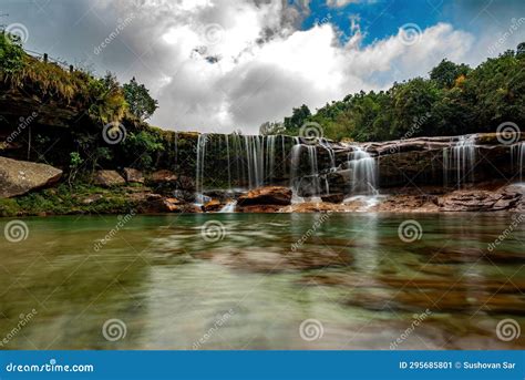 Mawsawa waterfall in Sohra stock image. Image of catching - 295685801