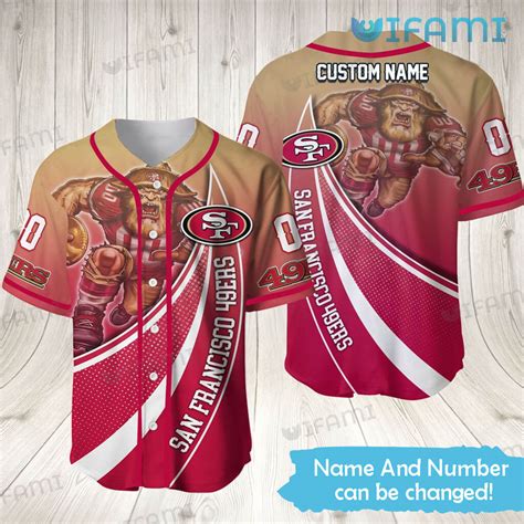 49ers Baseball Jersey Mascot Custom Name And Number San Francisco 49ers ...