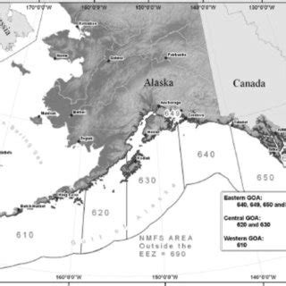 Map of Alaska federal management regions showing the western Gulf of ...