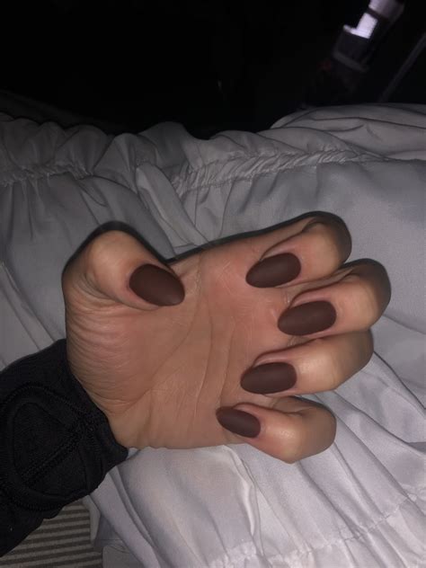 Brown matte nails | Nail colors, Trendy nails, Brown nails