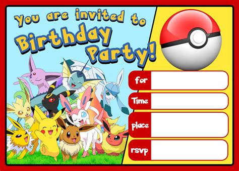 POKEMON Invitations Birthday Party Invites - A5 - FREE NEXT DAY FAST ...