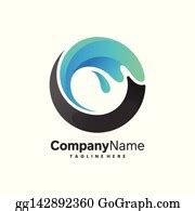 6 Ocean Waves Logo In Letter O Concept Clip Art | Royalty Free - GoGraph
