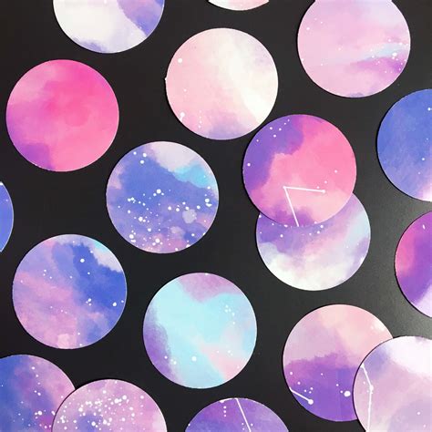 Aesthetic Moon Stickers Galaxy Stickers Watercolor Planets - Etsy