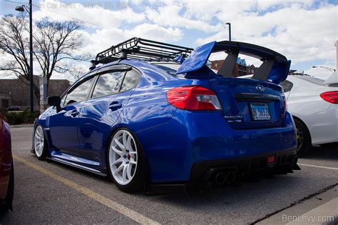 Blue Subaru WRX STI with Roof Rack - BenLevy.com