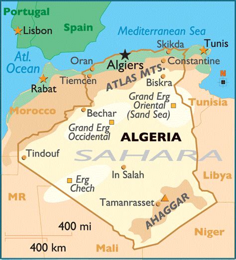 Map and National Flag of Algeria | Picture Gallery