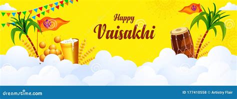 Harvest Festival Banner, Header Origami Design Concept of Happy Vaisakhi, Baisakhi Punjabi ...