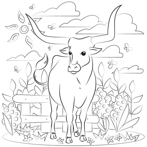 Longhorn Coloring Pages For Kids