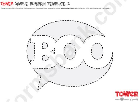 Boo Pumpkin Carving Template printable pdf download