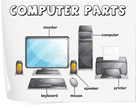 Computer parts stock illustration. Illustration of mouse - 25426772