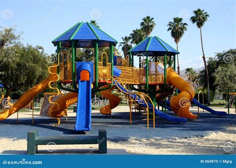 Blue Playground Slide Stock Photo - Image: 860870