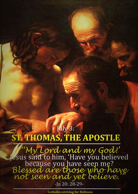 JULY 3: ST. THOMAS, THE APOSTLE. | Thomas the apostle, Catholic saints prayers, Blessed morning ...