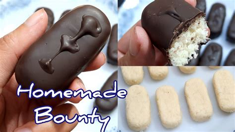 Homemade Bounty Chocolate Recipe–How to make chocolate at home–Bounty ...