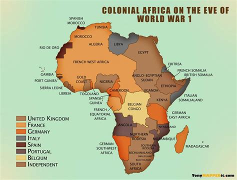 Map Of Colonized Africa In 1914 - Tony Mapped It