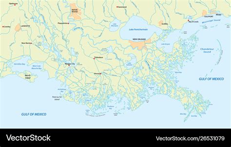 Mississippi River Delta Map - United States Map States District