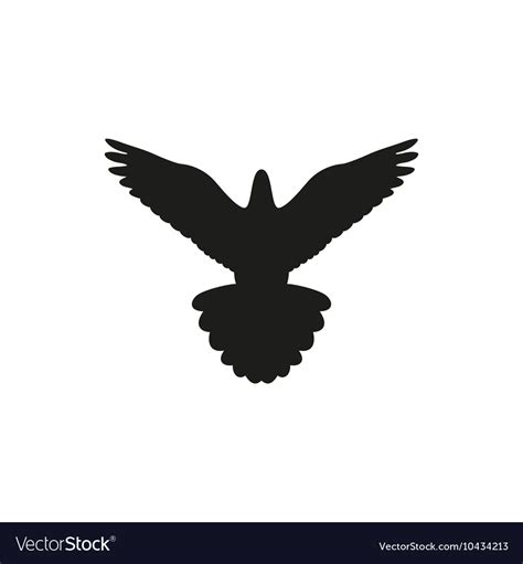 Simple black bird isolated style logo Royalty Free Vector