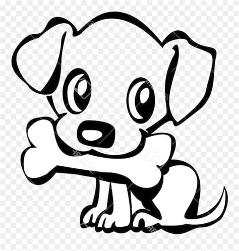 Dog Clipart Easy - Dog With Bone Drawing - Png Download (#5378948) - PinClipart