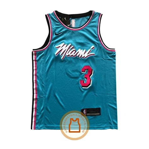 Dwyane Wade Miami Heat Vice City Edition Blue Authentic Jersey - Rare ...