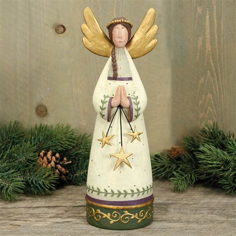 Folk Art Angel Figurine - Christmas Folk Art & Holiday Collectibles ...