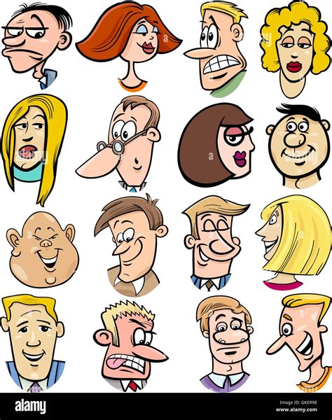 cartoon people characters faces Stock Vector Image & Art - Alamy