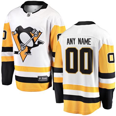 Fanatics Branded Pittsburgh Penguins White Away Breakaway Custom Jersey