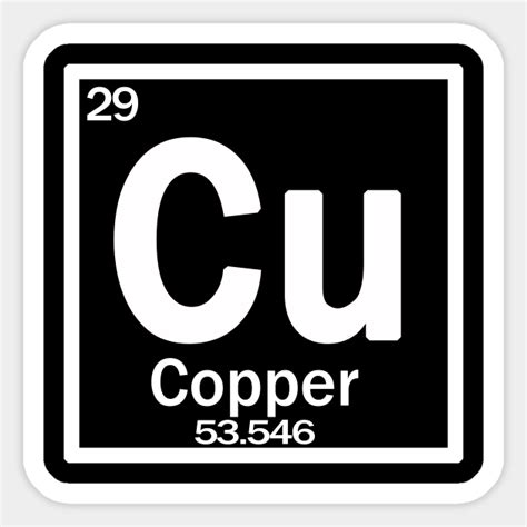 COPPER Cu chemical element - Copper - Sticker | TeePublic