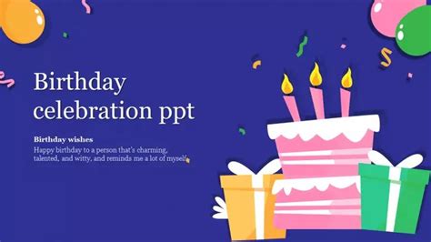 Birthday Celebration PPT Template and Google Slides | Birthday celebration, How to memorize ...