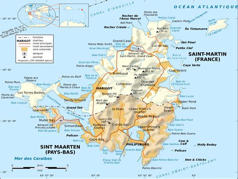 Saint Martin Island map - Full size