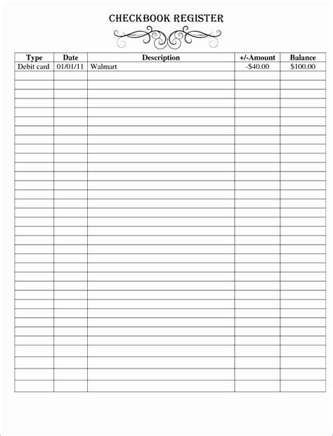 Excel Checkbook Register Template ~ Excel Templates