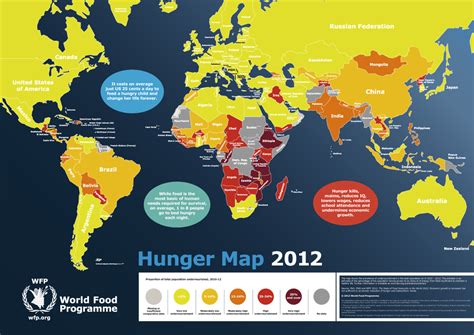 World Hunger Map 2012 | World food programme, World hunger, Map