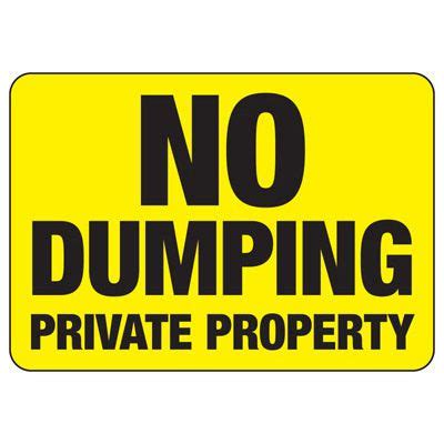 Private Property Signs- No Dumping | Emedco