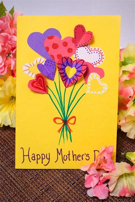 DIY Flower Bouquet Mothers Day Card