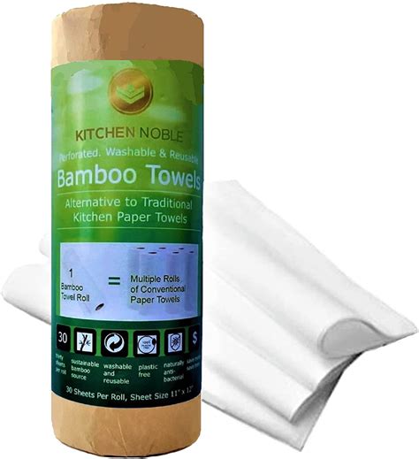 Super Bamboo Paper Towels (30-Sheet Roll) - Reusable Washable Paper ...