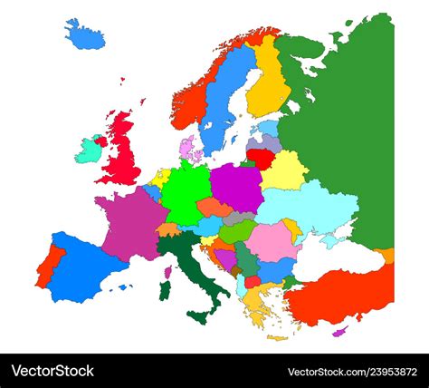 Map of europe with country borders isolate Vector Image