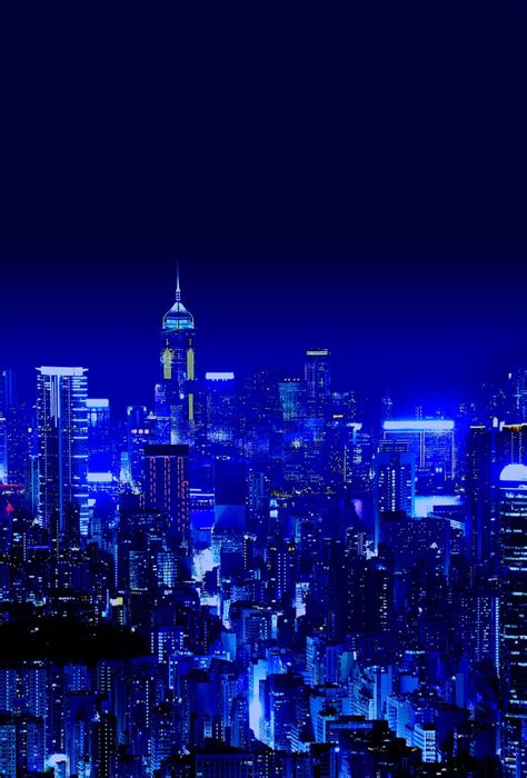 Blue city scape | Blue aesthetic dark, Dark blue wallpaper, Blue ...