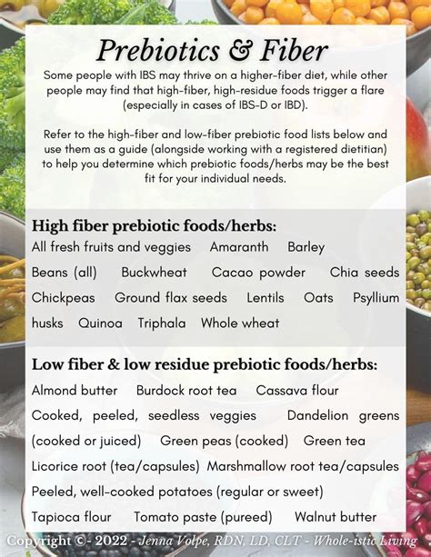 Prebiotic Foods & Herbs List PDF (Free Download) | Jenna Volpe, RDN, LD ...