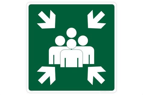 Evacuation Assembly Point sign IL2702 | Evacuation, Signs, Directional signs