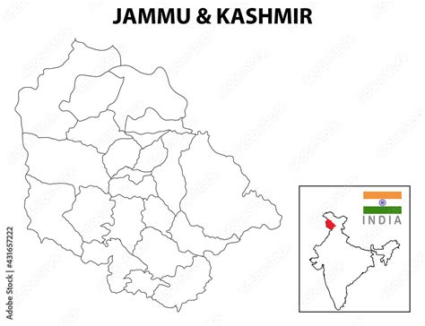 Jammu and Kashmir map. District map of Jammu and Kashmir. Outline map of Jammu and Kashmir ...