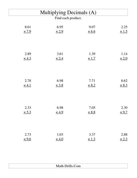 Multiplying And Dividing Decimals Worksheets With Answers ...