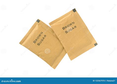 Brown Sugar Packets Isolated on White Background Included Clipping Path ...