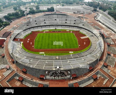 Vista aerea dell'Università Olympic Stadium, casa della squadra di ...