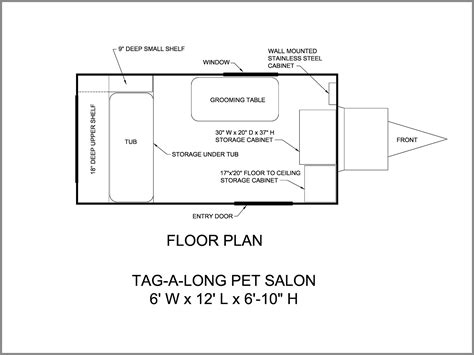 Dog Grooming Trailer-Floor Plan