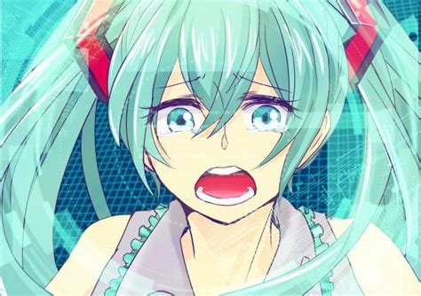 Hatsune miku. Crying. Mouth open. ~ | Miku, Hatsune, Anime