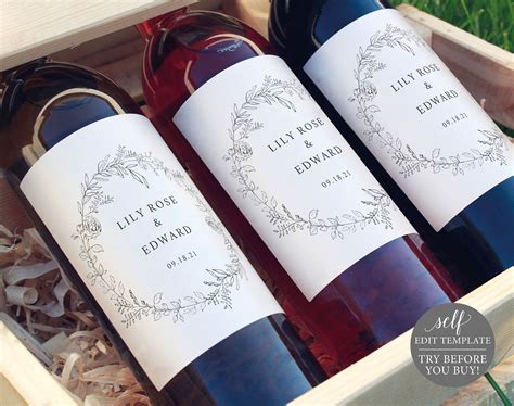 Wine Bottle Label Template TRY BEFORE You BUY Editable | Etsy | Wine bottle label template ...