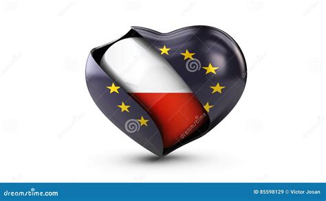 Illustration of EU Flag and Flag of Poland, Isolated White Stock ...