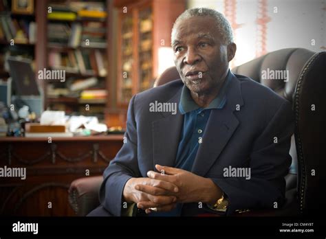 JOHANNESBURG, SOUTH AFRICA: Former South African president Thabo MBeki talks about South Africa ...