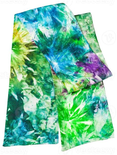 silk scarf with green and blue batik pattern 12670513 Stock Photo at ...