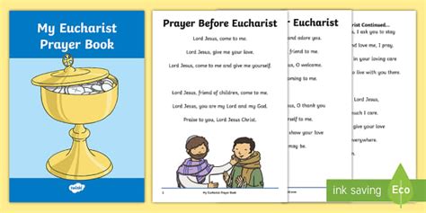 Roman Catholic Eucharist Prayer Book Print-Out - Twinkl