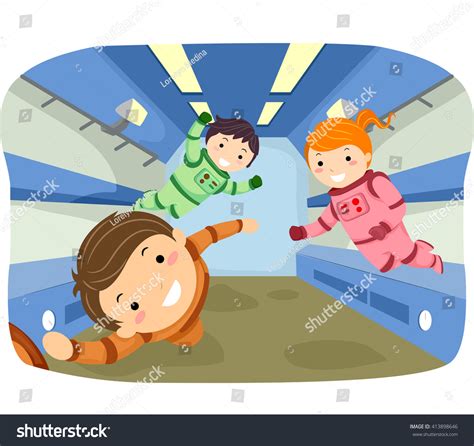 Stickman Illustration Kids Playing Zero Gravity: vetor stock (livre de ...